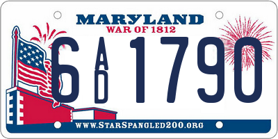 MD license plate 6AD1790