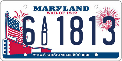MD license plate 6AD1813