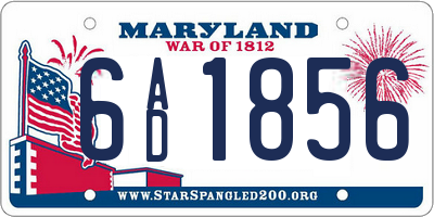 MD license plate 6AD1856