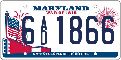 MD license plate 6AD1866