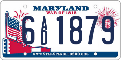 MD license plate 6AD1879