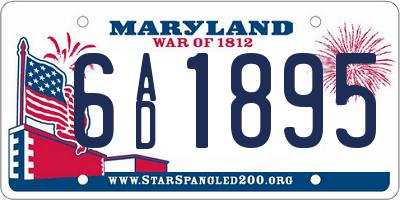 MD license plate 6AD1895