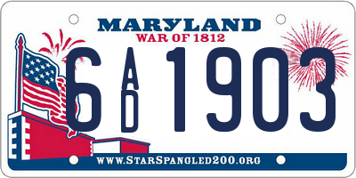 MD license plate 6AD1903