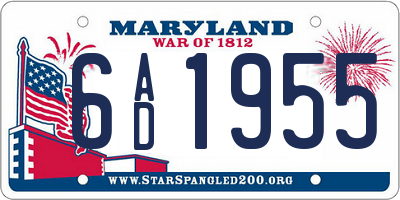 MD license plate 6AD1955
