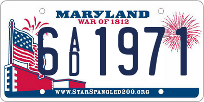 MD license plate 6AD1971