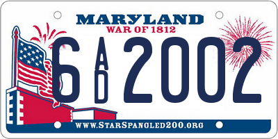 MD license plate 6AD2002