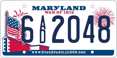 MD license plate 6AD2048