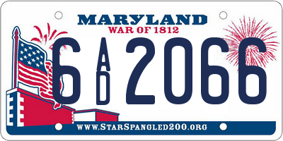 MD license plate 6AD2066