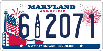 MD license plate 6AD2071
