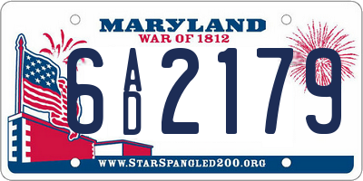 MD license plate 6AD2179