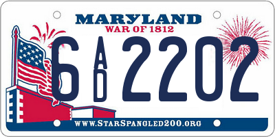 MD license plate 6AD2202