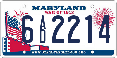 MD license plate 6AD2214