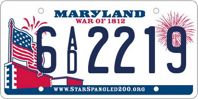 MD license plate 6AD2219