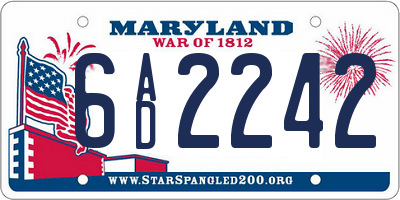 MD license plate 6AD2242