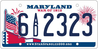 MD license plate 6AD2323