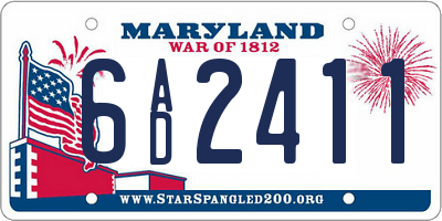 MD license plate 6AD2411