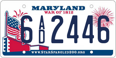 MD license plate 6AD2446