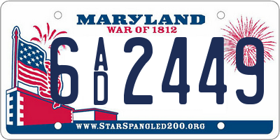 MD license plate 6AD2449