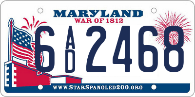 MD license plate 6AD2468