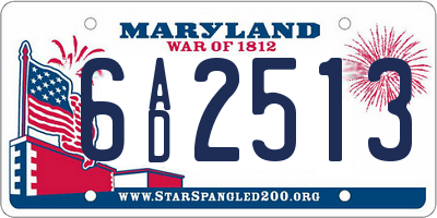MD license plate 6AD2513