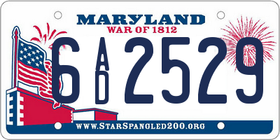 MD license plate 6AD2529