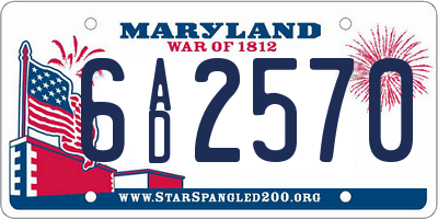 MD license plate 6AD2570