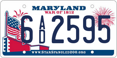 MD license plate 6AD2595