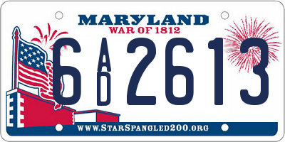 MD license plate 6AD2613