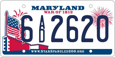 MD license plate 6AD2620