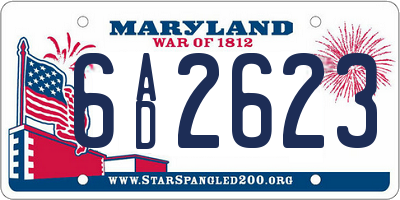 MD license plate 6AD2623