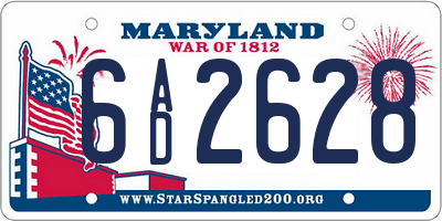 MD license plate 6AD2628