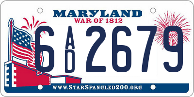 MD license plate 6AD2679