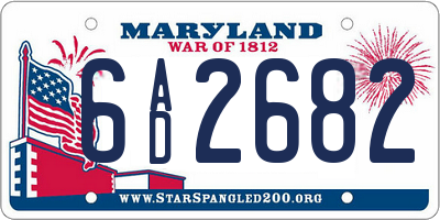 MD license plate 6AD2682