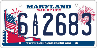 MD license plate 6AD2683