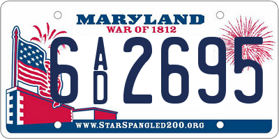 MD license plate 6AD2695