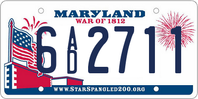 MD license plate 6AD2711