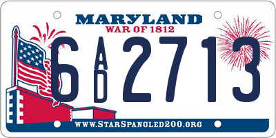 MD license plate 6AD2713