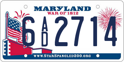 MD license plate 6AD2714