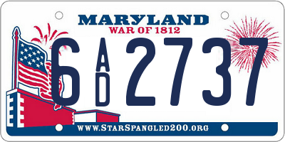 MD license plate 6AD2737