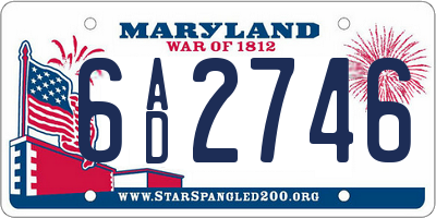 MD license plate 6AD2746
