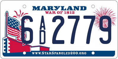 MD license plate 6AD2779