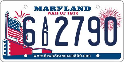 MD license plate 6AD2790