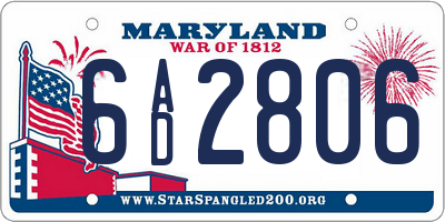 MD license plate 6AD2806