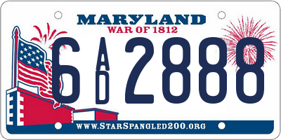 MD license plate 6AD2888