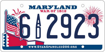 MD license plate 6AD2923