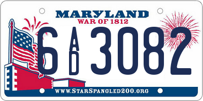 MD license plate 6AD3082