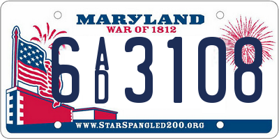 MD license plate 6AD3108