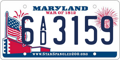MD license plate 6AD3159