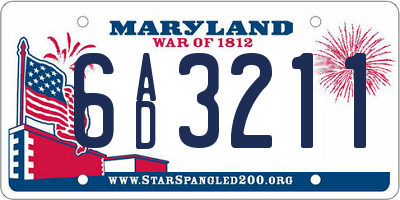 MD license plate 6AD3211