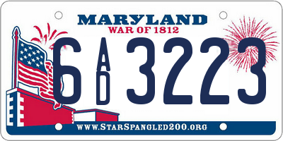 MD license plate 6AD3223